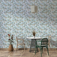 Modern blue tones in watercolor wall design

