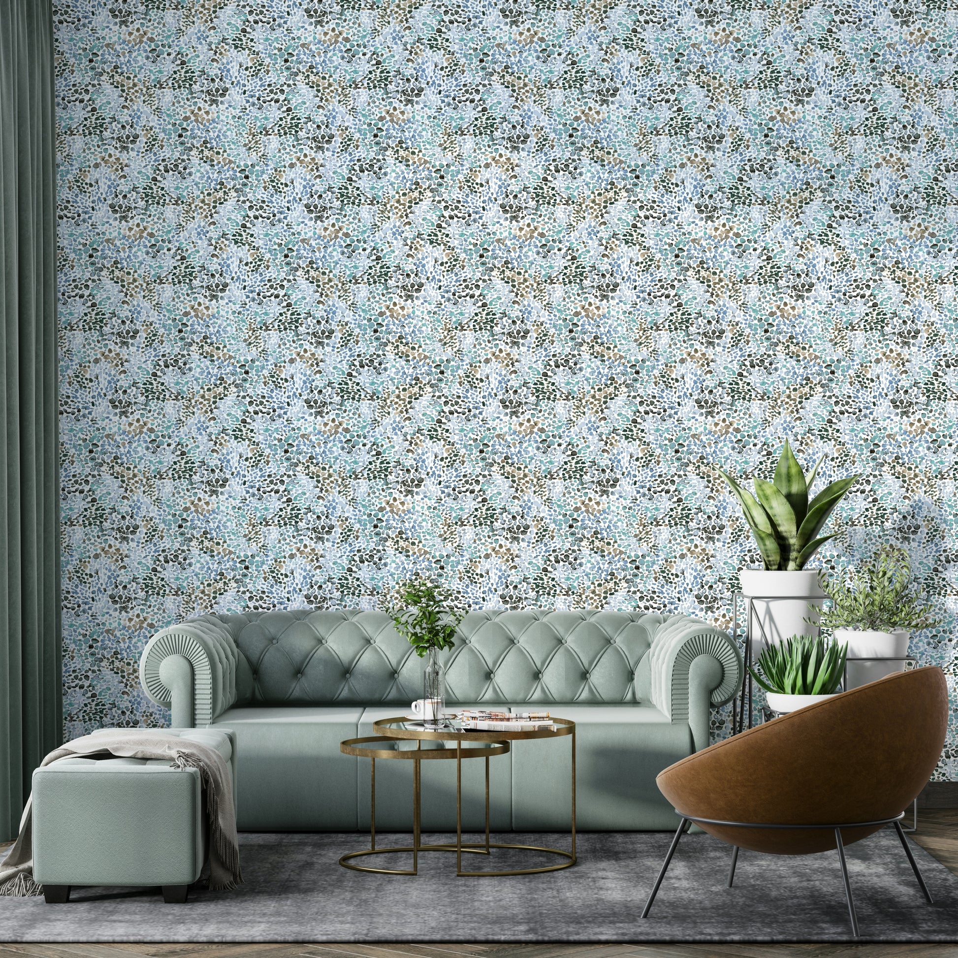 Abstract blue brushstroke wallpaper pattern

