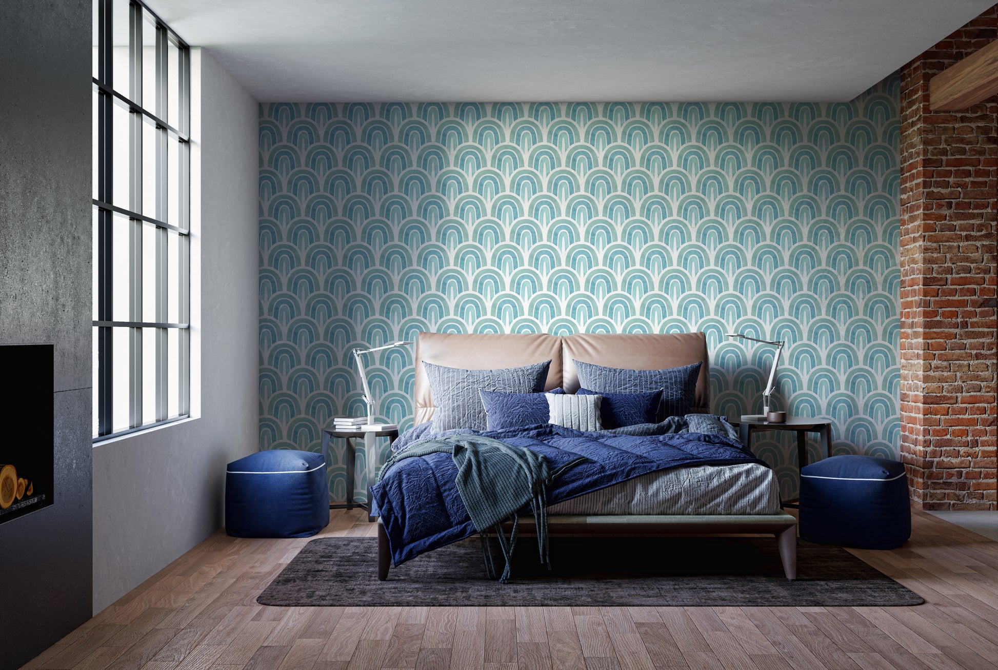 Artistic pastel rainbow wallpaper decor
