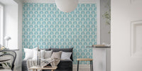 Freehand pastel rainbow mural decor
