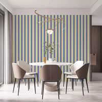 Blue and yellow Candy stripes Wallpaper with vibrant vertical color lines.