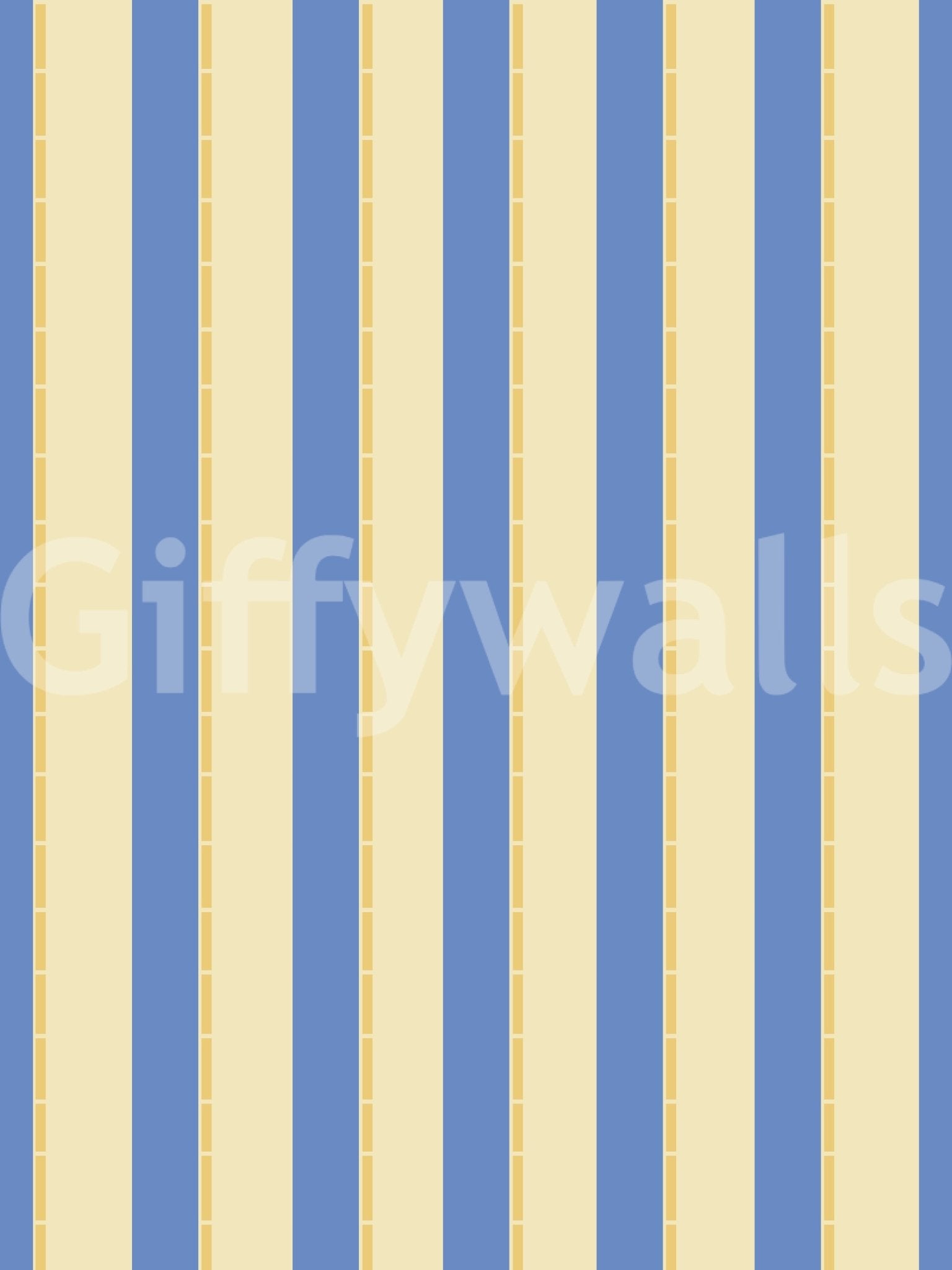 Blue and yellow Candy stripes Wallpaper with a smooth surface and vivid tones.