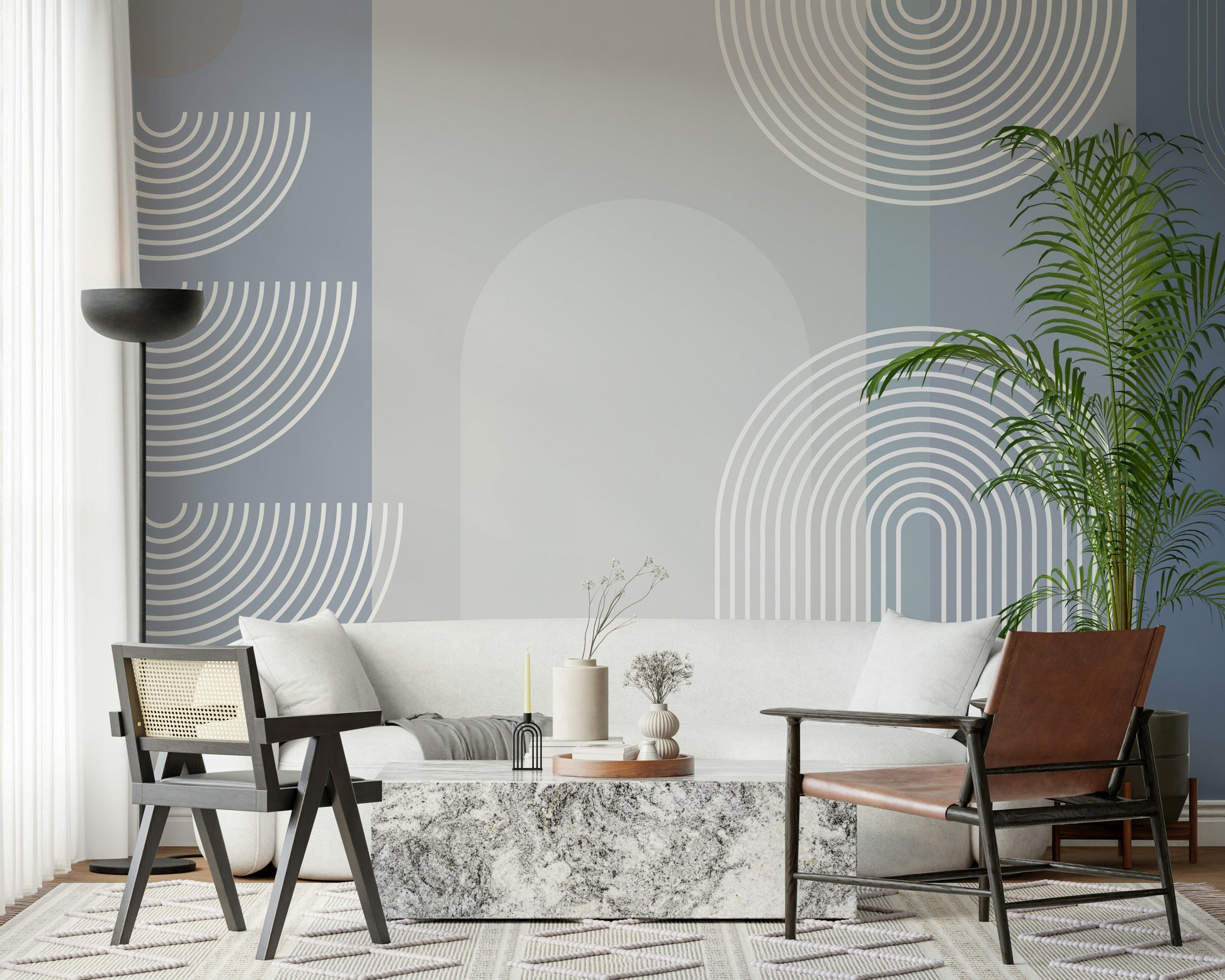 A serene abstract pattern wall mural for your decor.