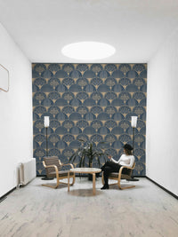 Retro blue and gold wall mural

