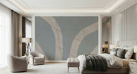 A beautiful abstract curved stroke wallpaper mural for a modern home.
