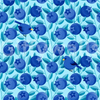 Decorative wallpaper featuring birds and fruits

