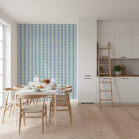 Blue Bloom Stripes Wallpaper⁠