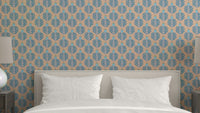 Blue chunky plant jewel jungle wallpaper for a tropical vibe

