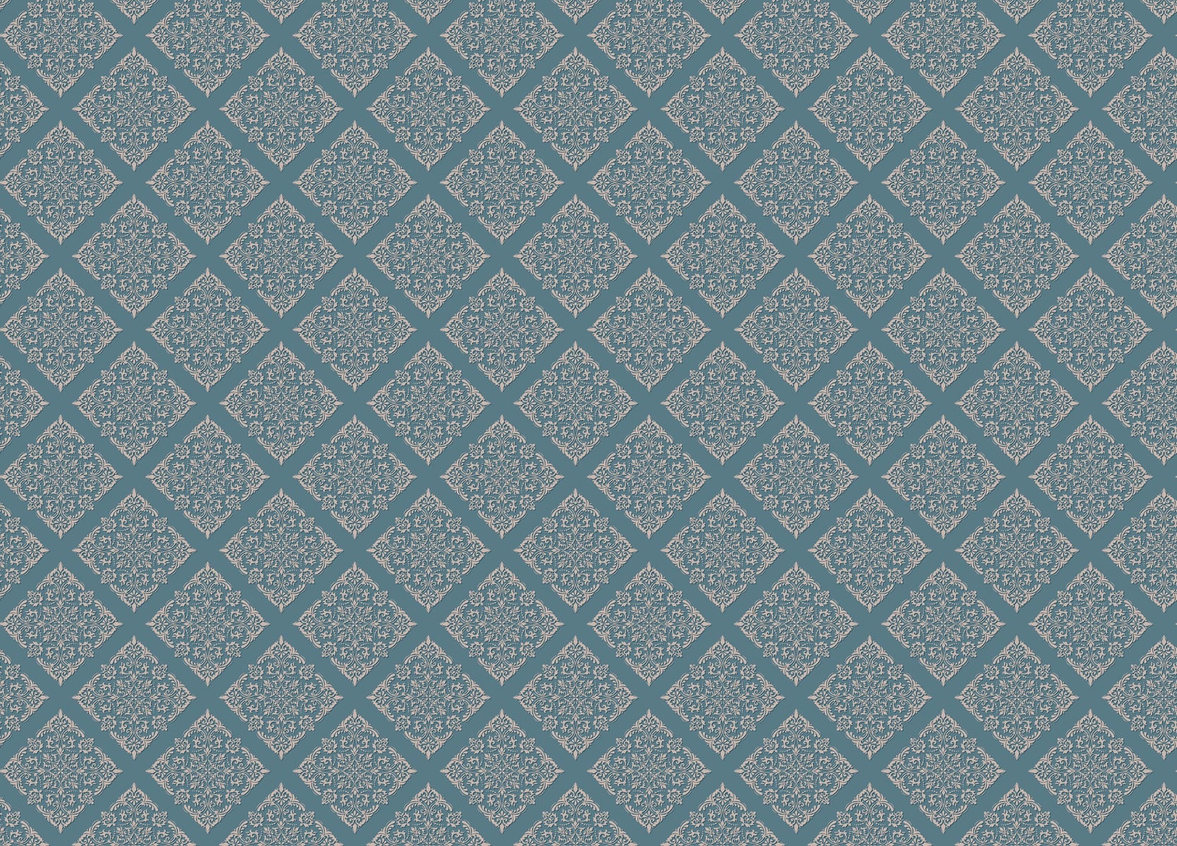 Blue Damask Peel and Stick Wallpaper Mural