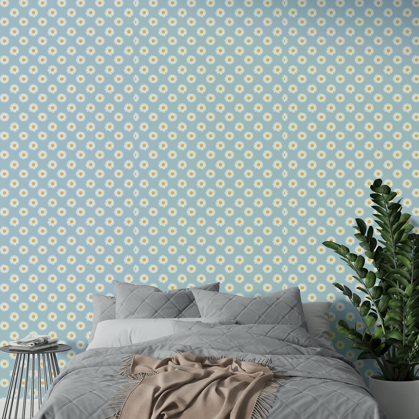 The background is a soft, elegant blue.

