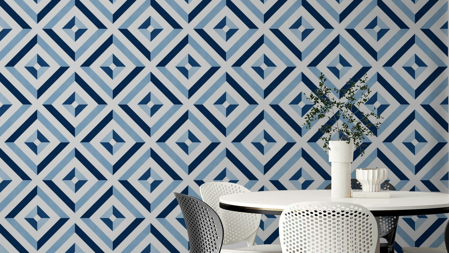 The diamonds are in various shades of blue.

