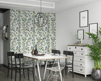 Exquisite Azure Bloom Trail botanical print paper decorative flower branch.