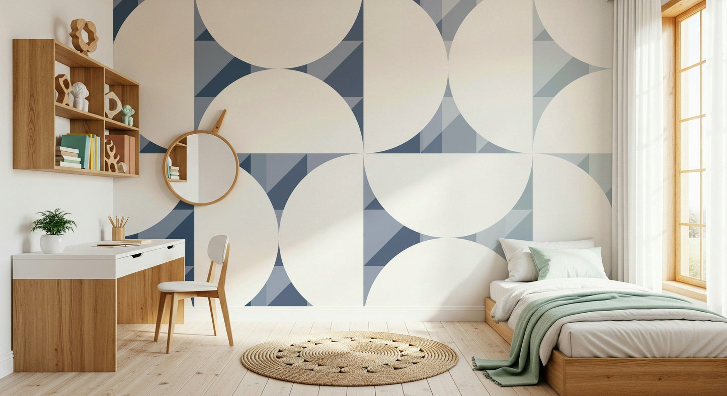 Blue Circle Dance Wall Mural - 2761196