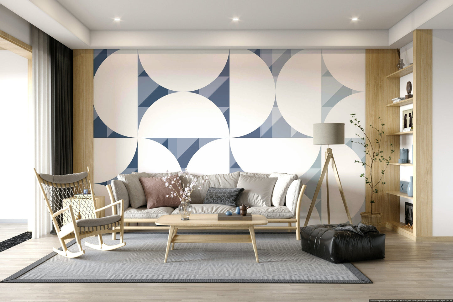 Blue Circle Dance Wall Mural - 2761196