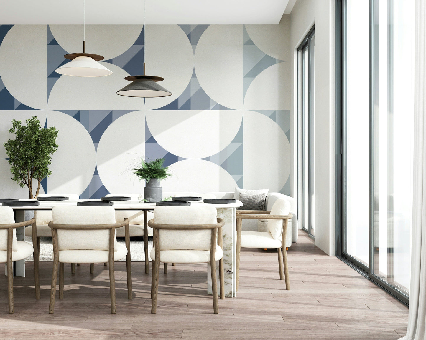 Blue Circle Dance Wall Mural - 2761196