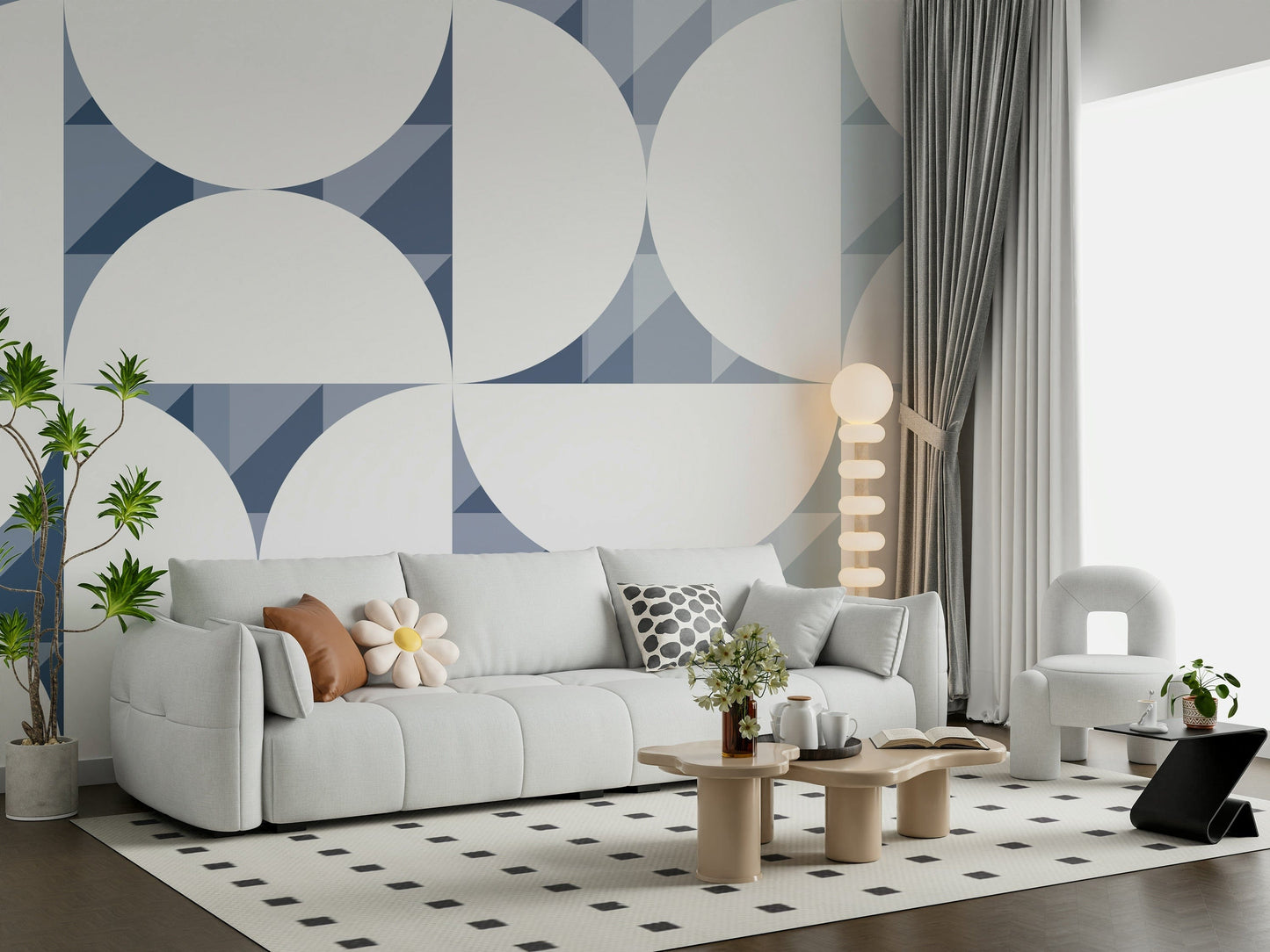 Blue Circle Dance Wall Mural - 2761196