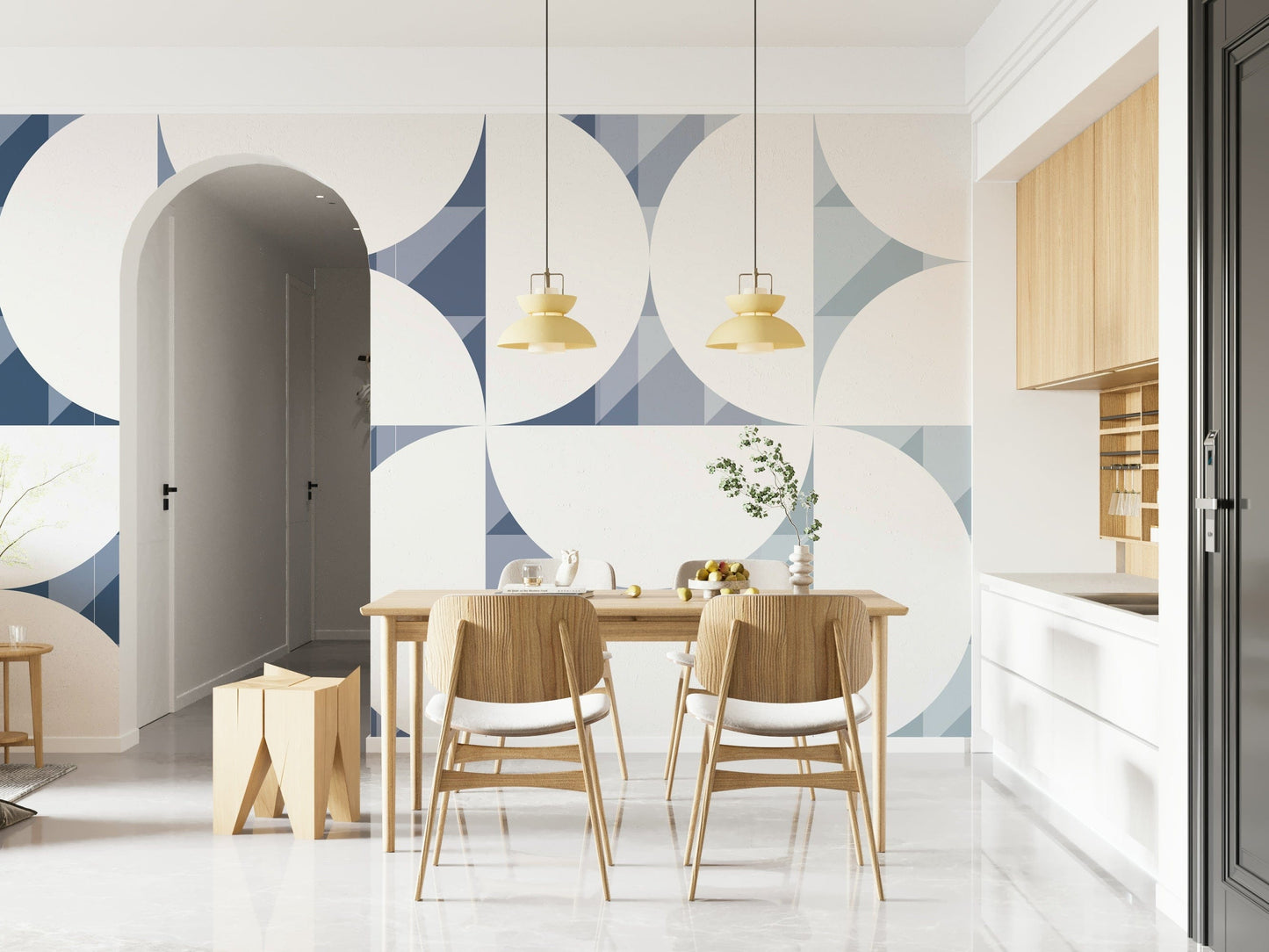 Blue Circle Dance Wall Mural - 2761196
