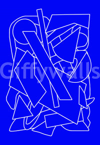 A high-quality serene blue wall mural for walls.