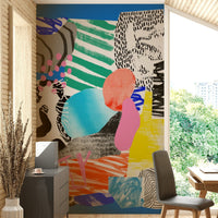 Blue Mornings mural with soft gradients for a serene home decor

