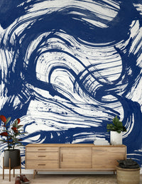 A beautiful calm ocean wallpaper mural with subtle waves.

