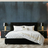 A peaceful modern abstract mural on decorative wallpaper.