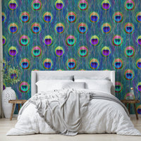 A vibrant and colorful wallpaper with a unique pattern.

