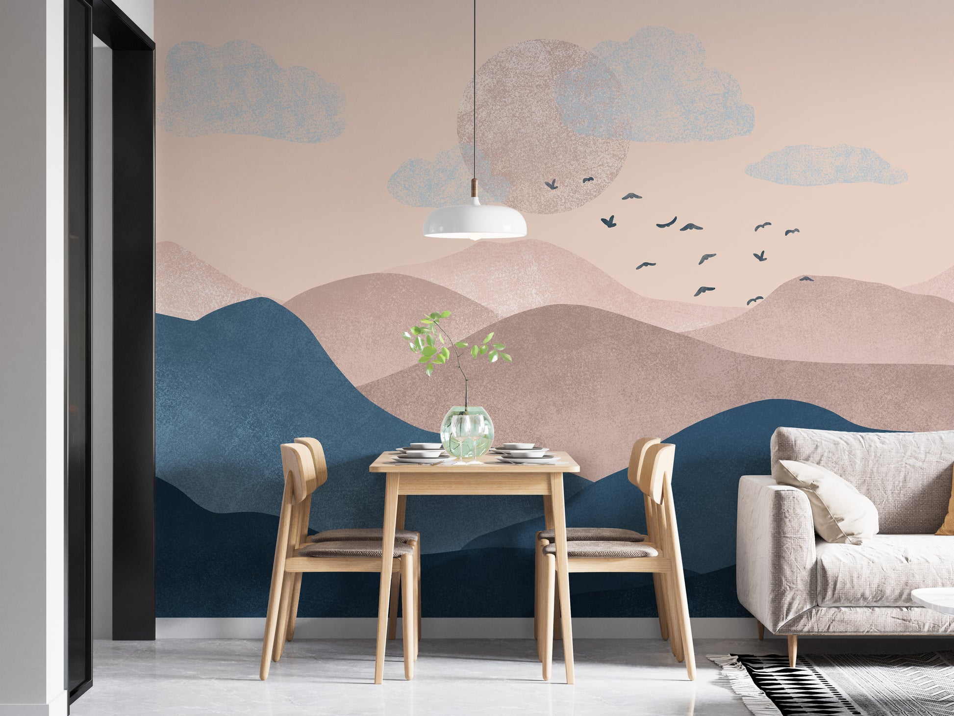 Landscape Blue Pink Mountain Wallpaper - Giffywalls
