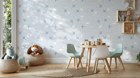 Fun aviation-inspired wallpaper mural

