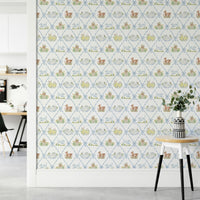 Blue Ribbon Meadow Wallpaper showcasing detailed wildflower pattern

