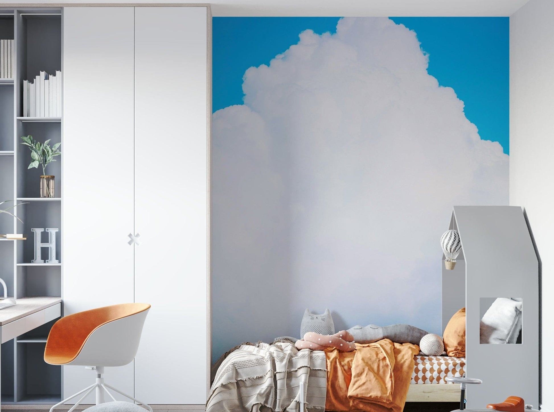 An artistic nature inspired mural for home decor.

