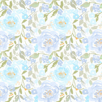 A calming floral design wallpaper mural that defines a space.

