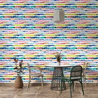 Hand-painted watercolor stripes in blue hues

