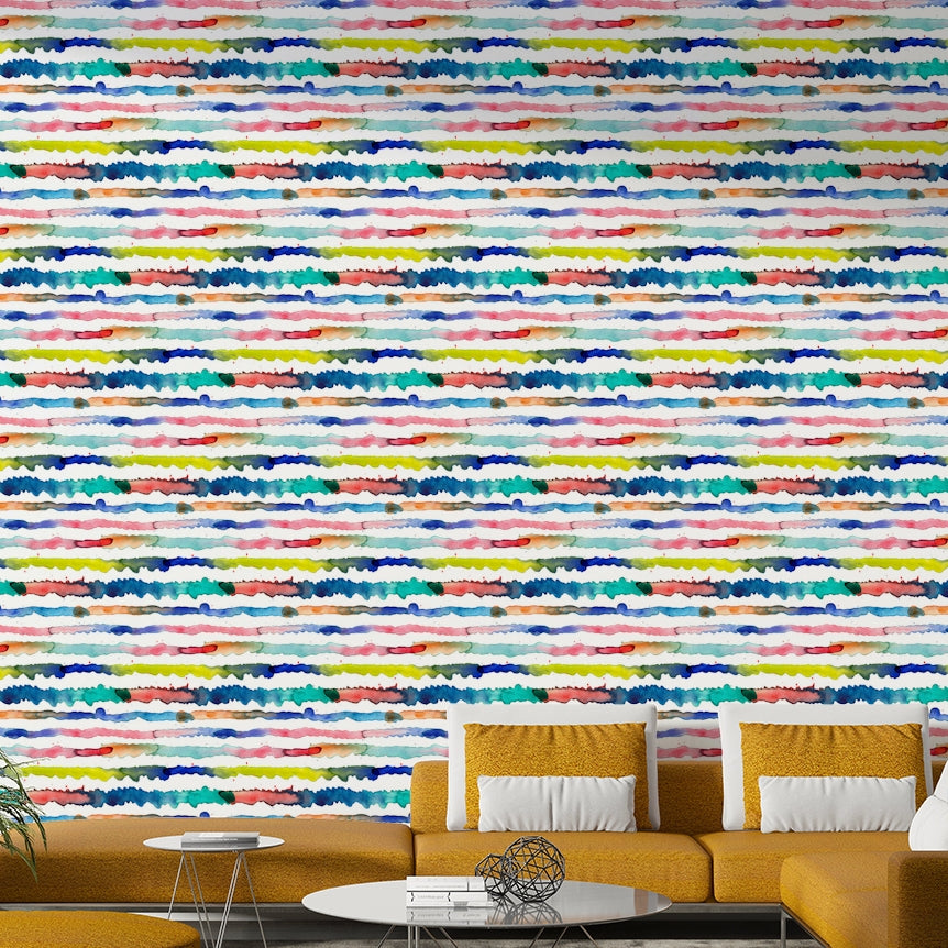 Ombre blue stripe wallpaper with artistic texture

