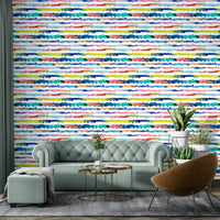 Blue gradient watercolor stripes wallpaper

