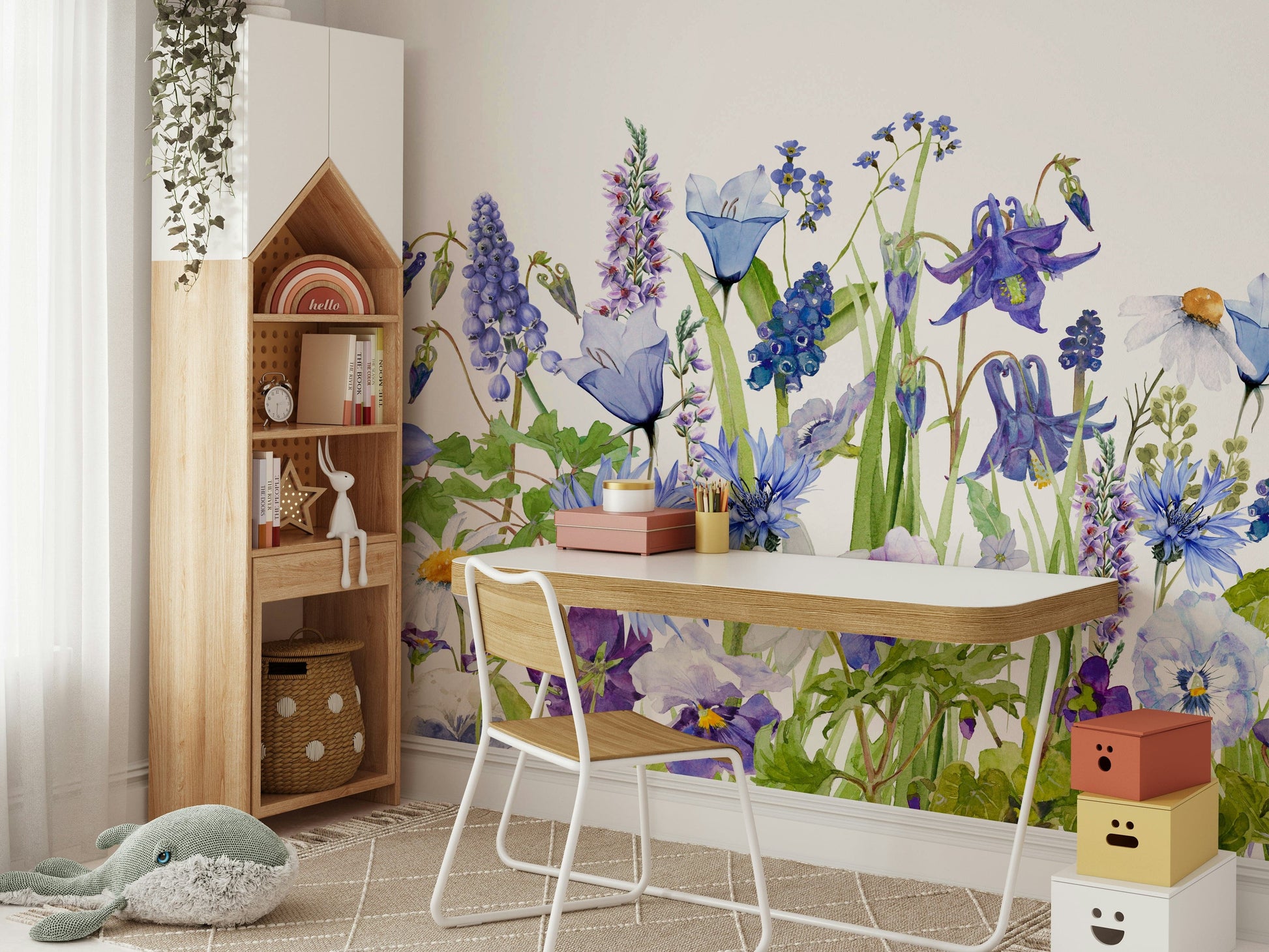 A calm and serene wall covering.


