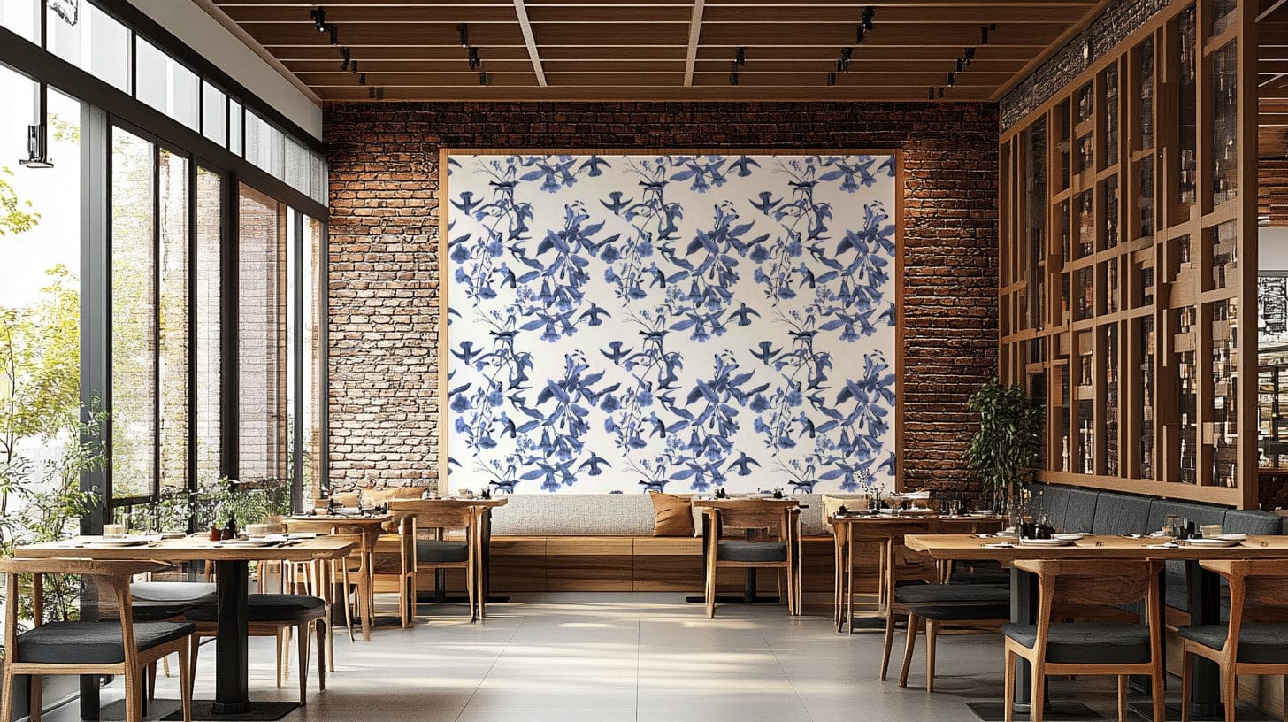 An artistic nature inspired mural for home decor.

