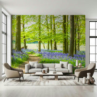 Panoramic wall mural Bluebell Wonderland peaceful natural setting
