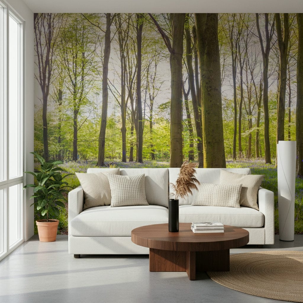 Bluebell Woods mural wallpaper nature inspired home decor
