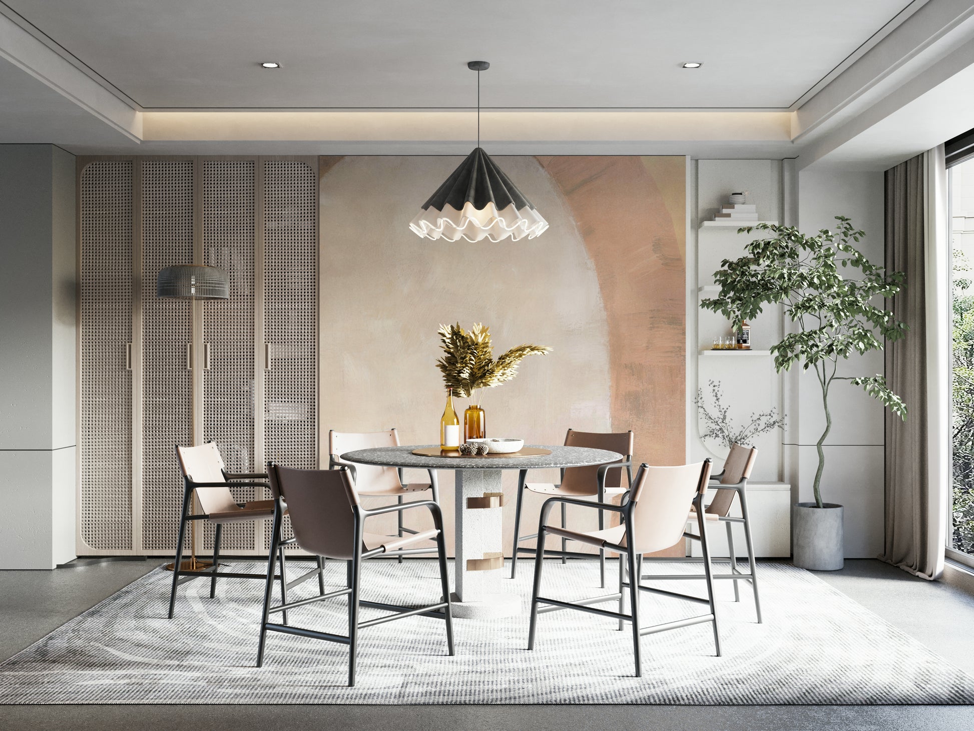 Pastel arch mural for interiors


