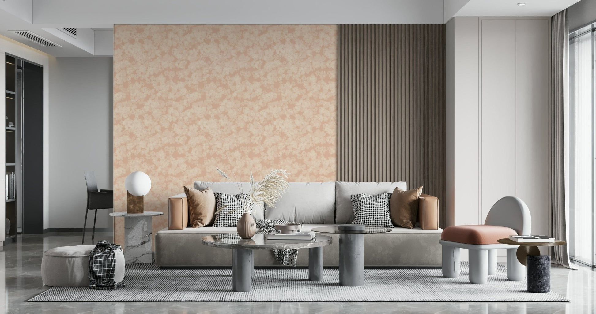 Light airy floral design suits Blush Bloom Brushstrokes wallpaper.