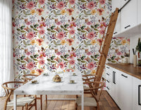 Premium Blush Bloom Echo vinyl wall covering subtle beauty.