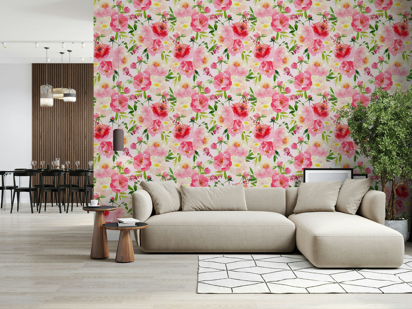 Blush Bloom Watercolor Wallpaper⁠