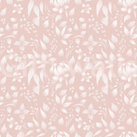 A serene floral wallpaper with soft blush hues and understated spring bloom patterns.