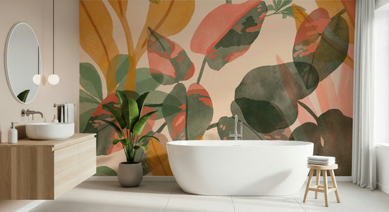 A serene subtle flower wall mural for your decor.