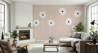 A contemplative soft floral wallpaper mural for a feature wall.

