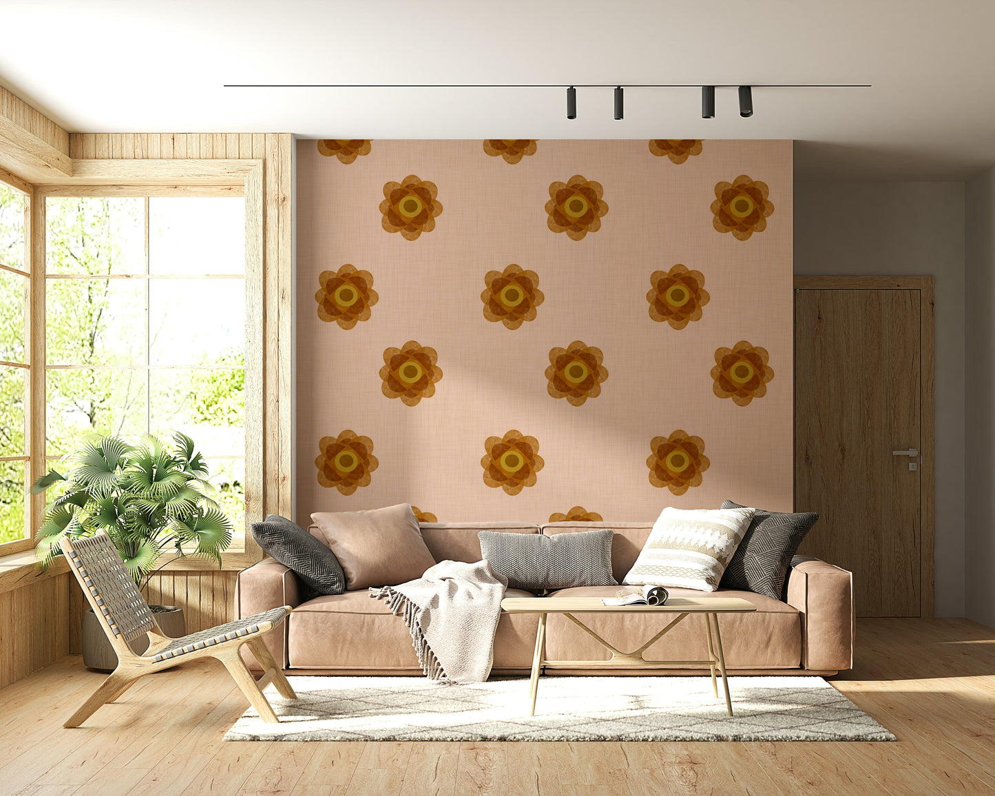 An artistic soft petal mural on elegant wallpaper.