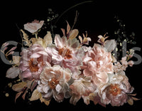 A tasteful peony wall mural design.