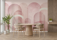 Subtle blush pink arch wallpaper for a chic home decor

