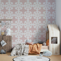Modern peach blossom wallpaper decor for a happy home.
