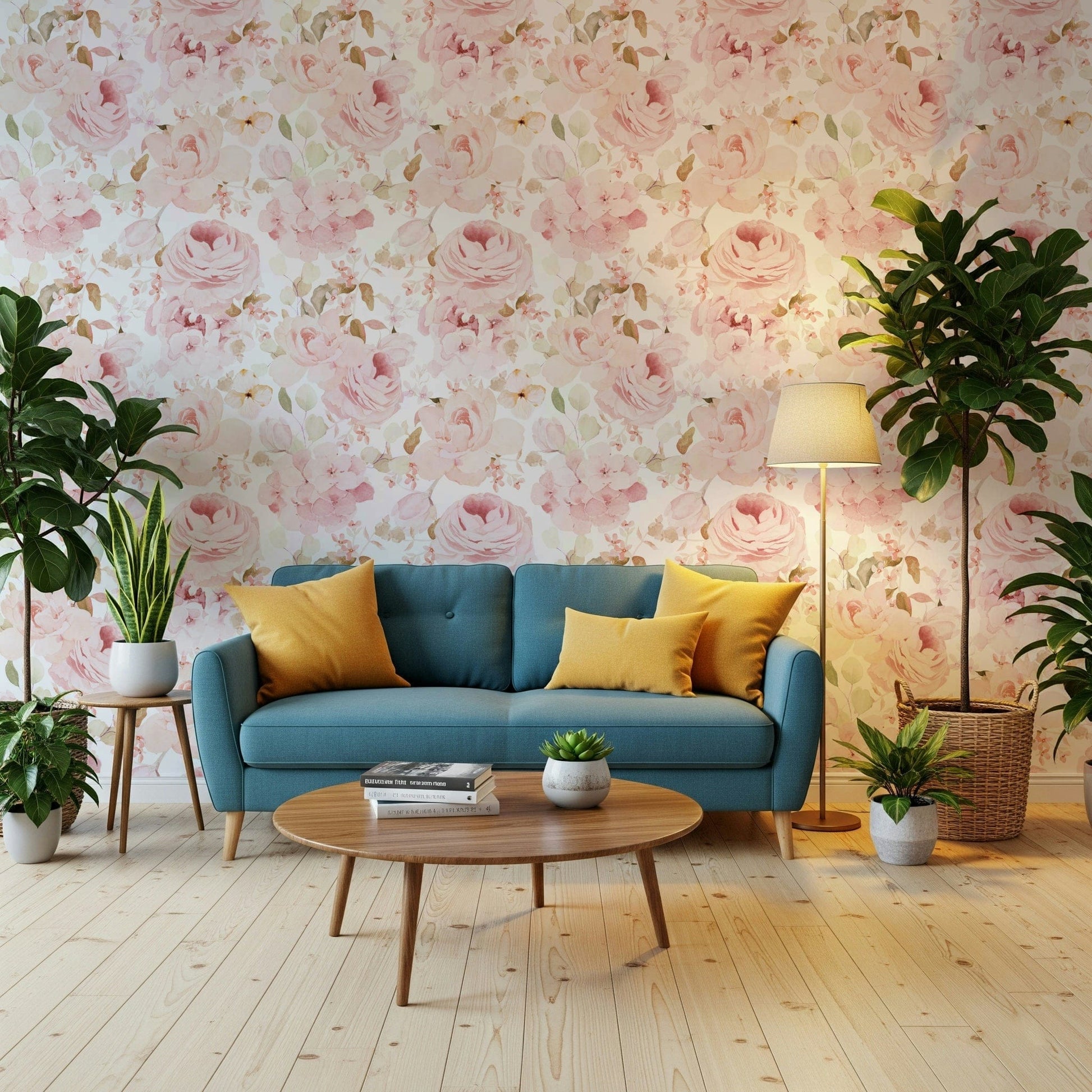 Ethereal wall mural Blush Rose Summer Garden walls